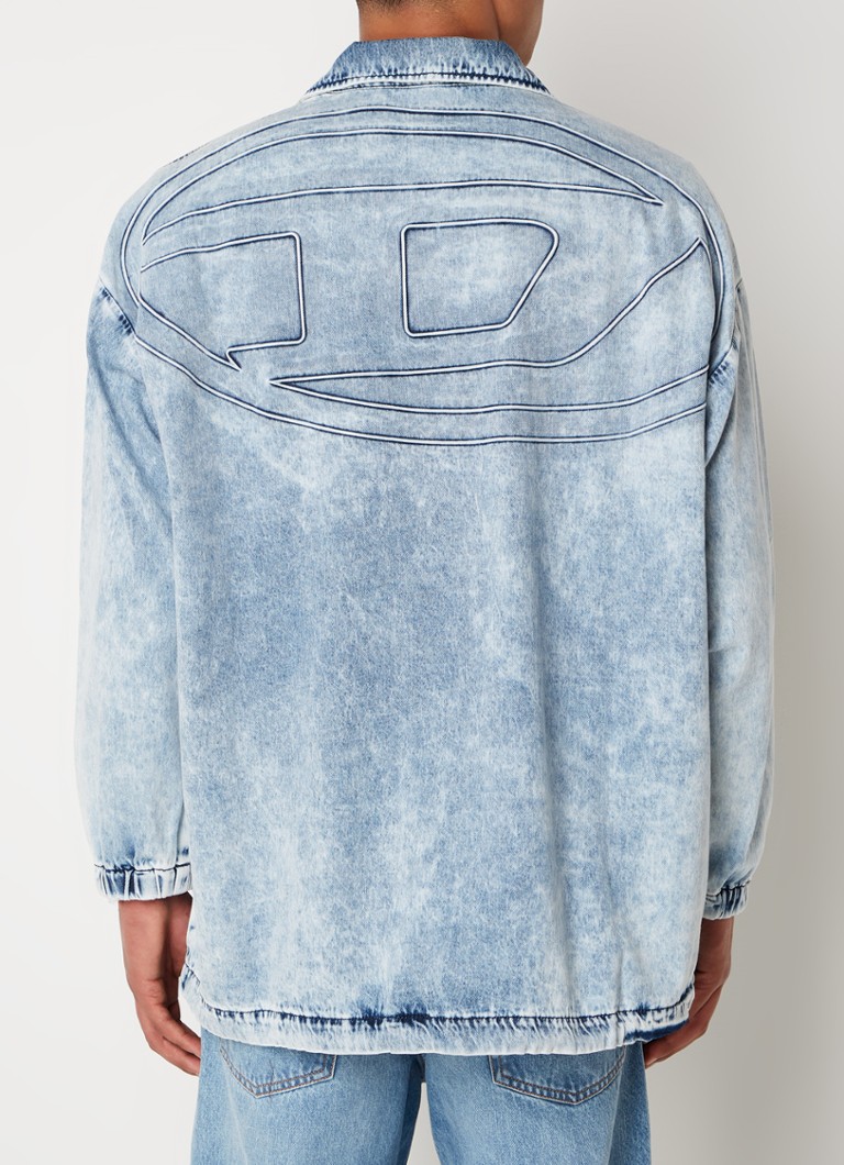 Giacca di jeans Diesel D-Krap-S1 con stampa sul retro.