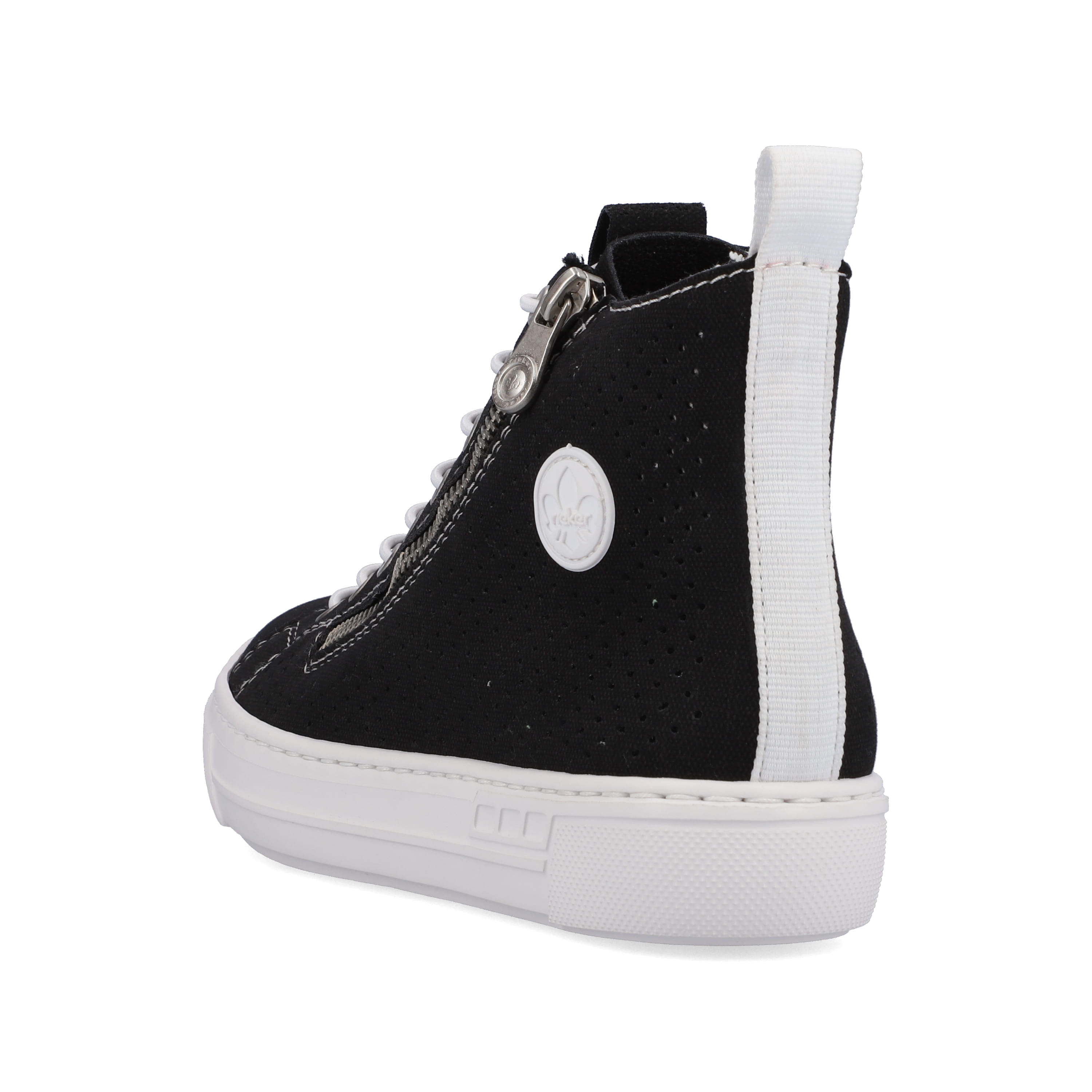 Rieker Damen Sneaker High nachtschwarz-kristallweiß