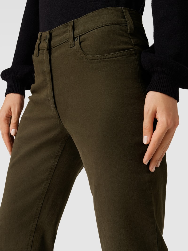 Straight Fit Jeans im 5-Pocket-Design Modell 'Greta' in olivgrün