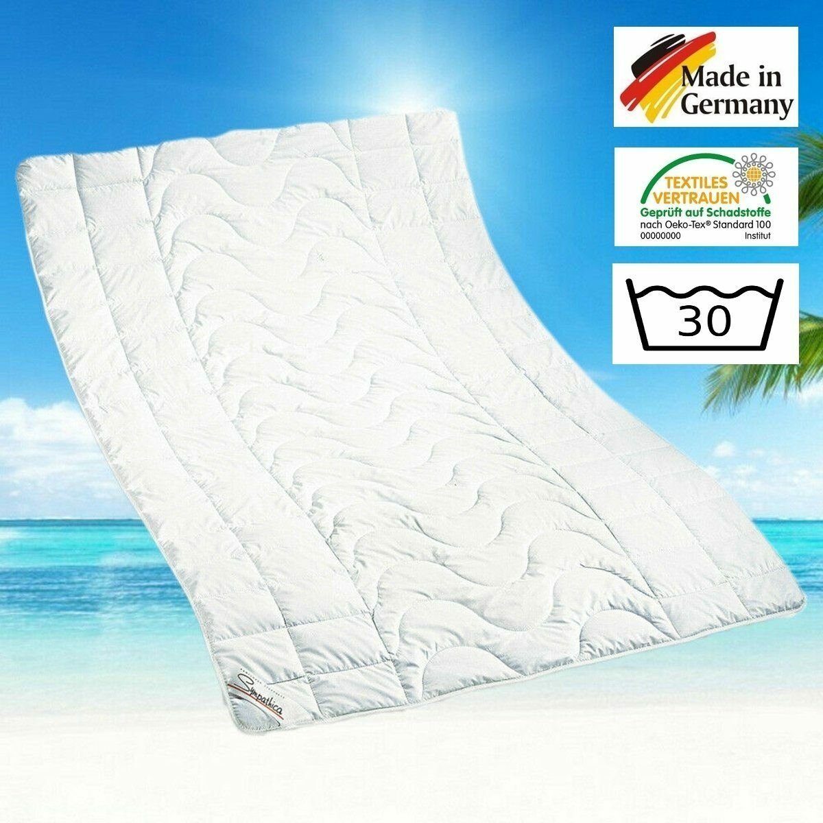 Naturhaarbettdecke, Sommerbett 100% Kamelhaar Bettdecke Sommerdecke Kamelhaardecke 155x220, Sympathica, Füllung: 100% Kamelhaar, Bezug: 100% Baumwolle, veredelt mit Aloe Vera