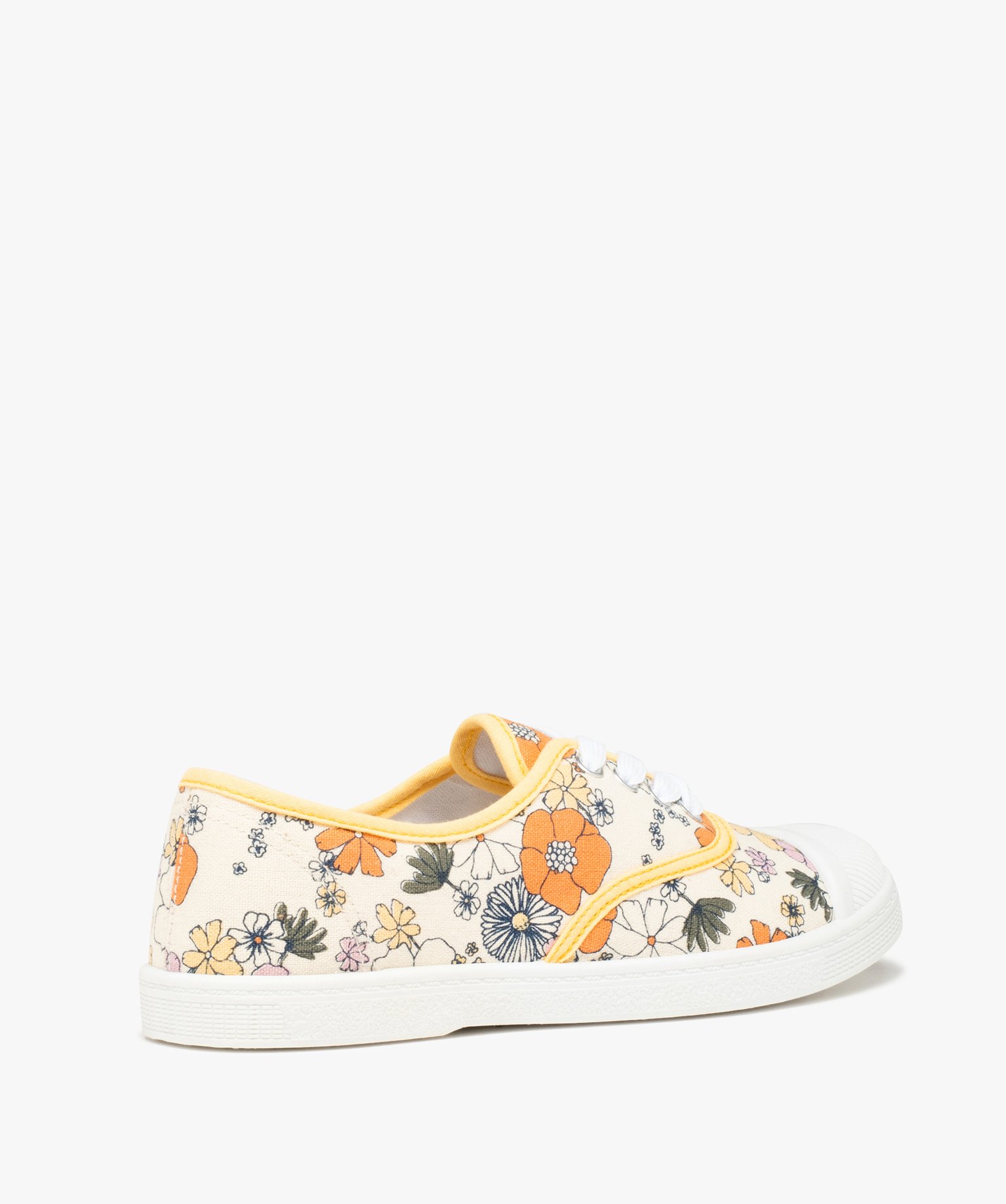 Baskets femme en toile à bout renforcé beige | GEMO