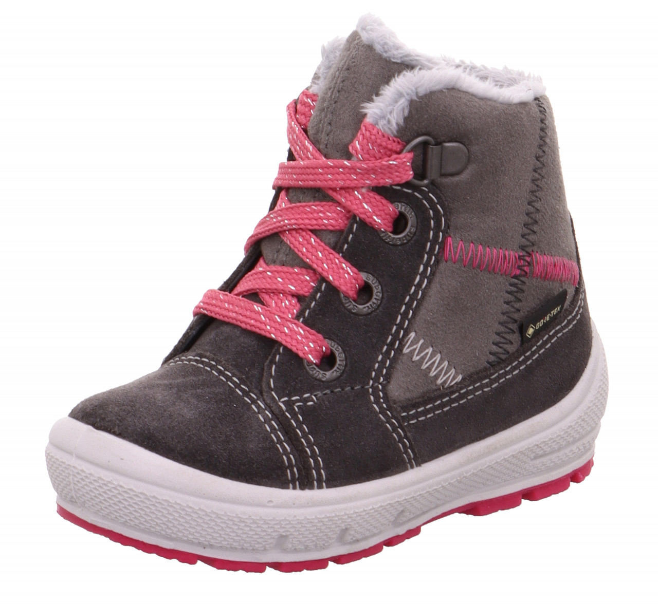 GROOVY - Grau/Pink Boots mit Schnürung