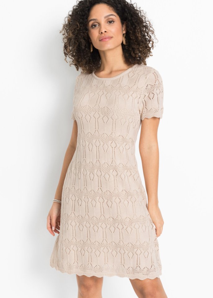 Strickkleid mit Ajourmuster