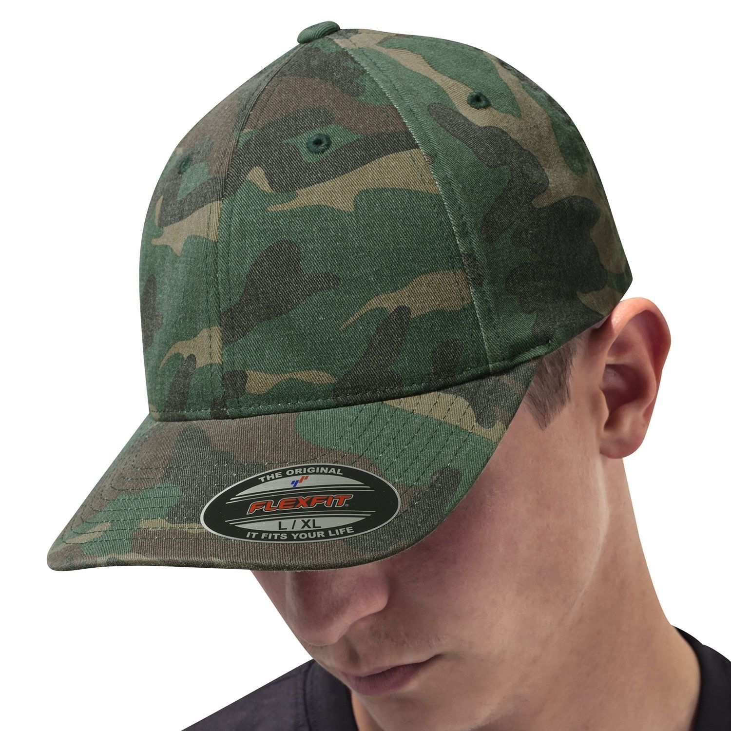 Flexfit Baseball Cap Garment Washed Camo