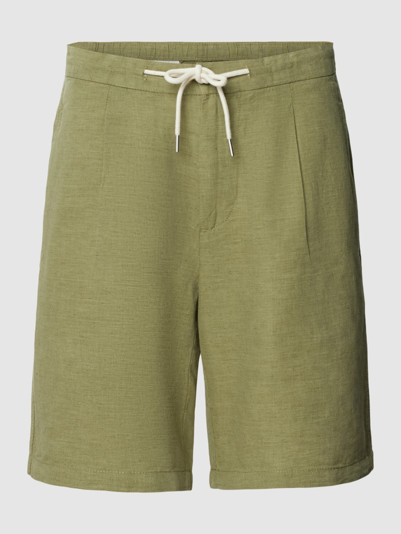 Shorts mit Bundfalten Modell 'alfonso' in khaki