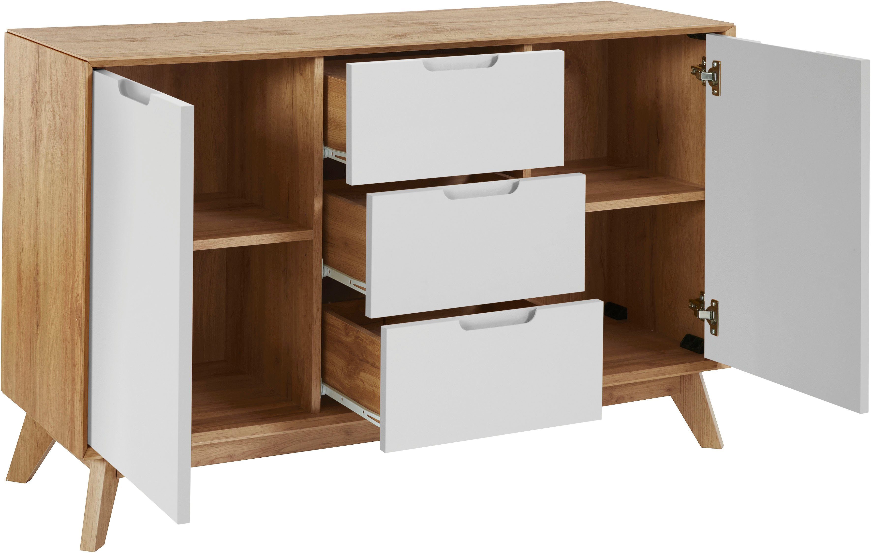 andas Sideboard Pandrup, mit 3 Schubkästen und 2 verstellbare Einlegeböden, B:120 cm, H:75 cm