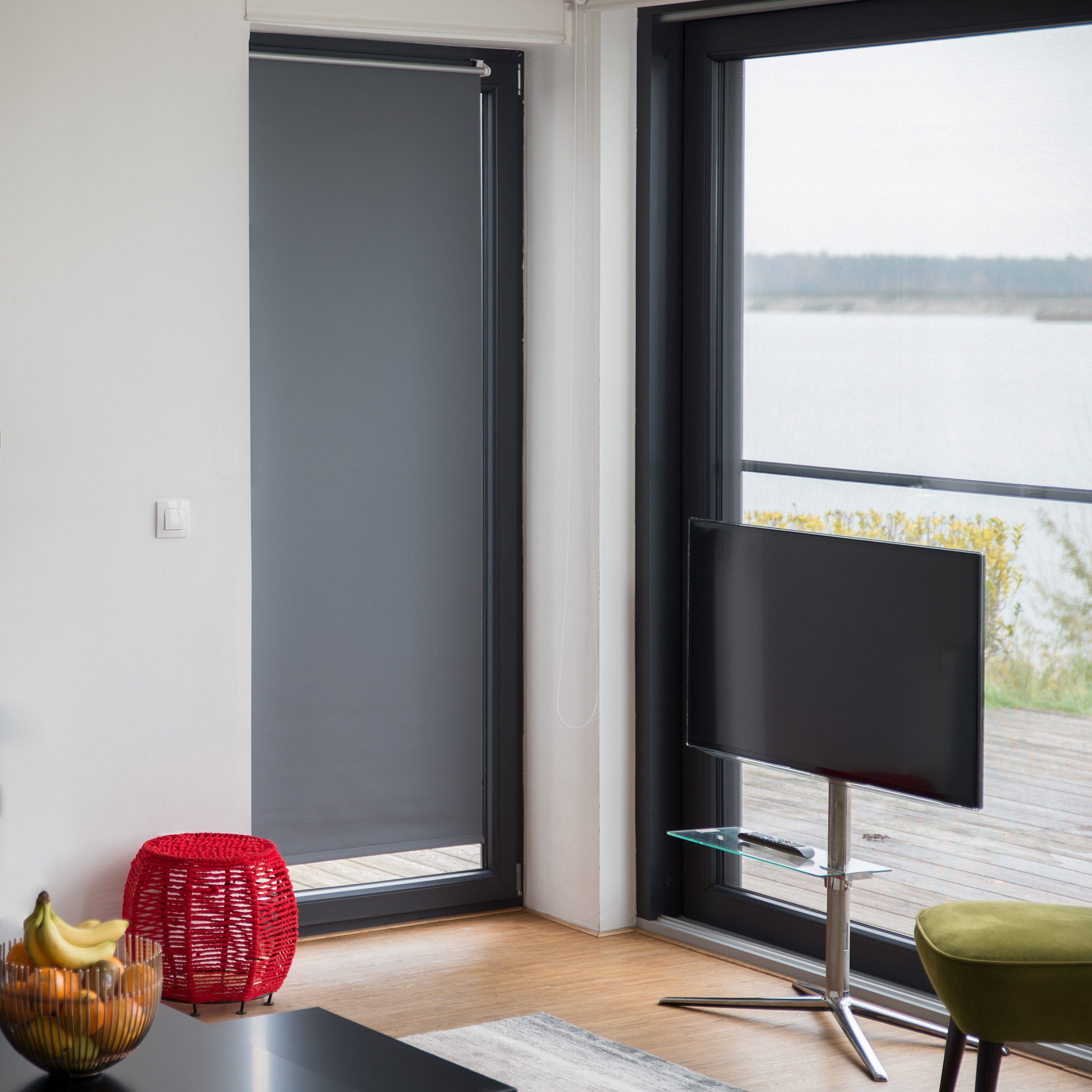 Verdunklungsrollo Verdunkelungsrollo grau 60 bis 120 breit, relaxdays, 70x160cm