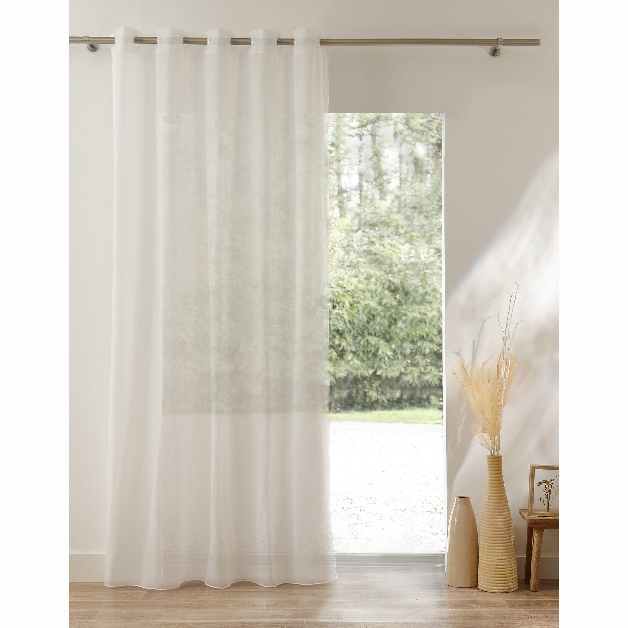 Panneau voile uni finition œillets
