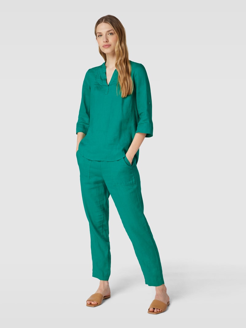 Blusenshirt aus Leinen in grasgrün