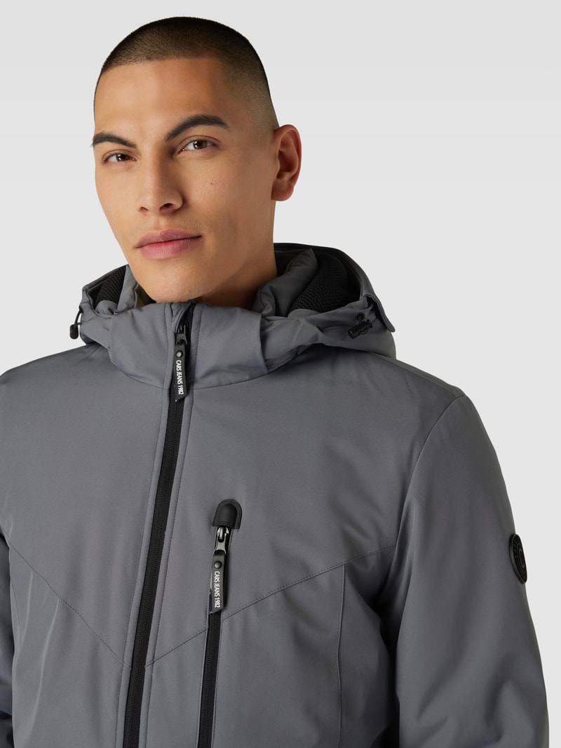Jacke mit Logo-Detail Modell 'THAMES' in graphit