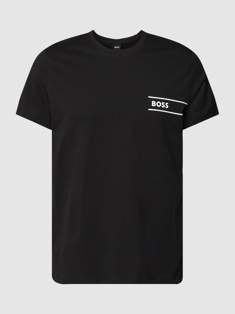 T-Shirt mit Label-Detail in schwarz