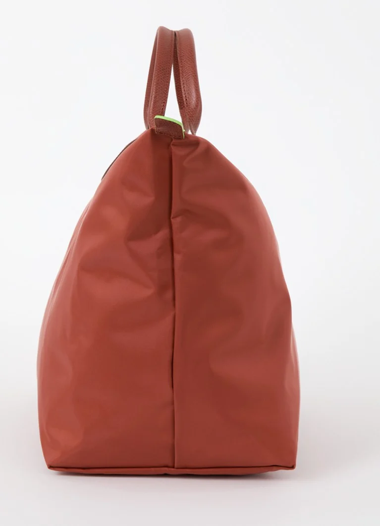 Bolsa de fim de semana Longchamp Le Pliage Green S com detalhes em couro.