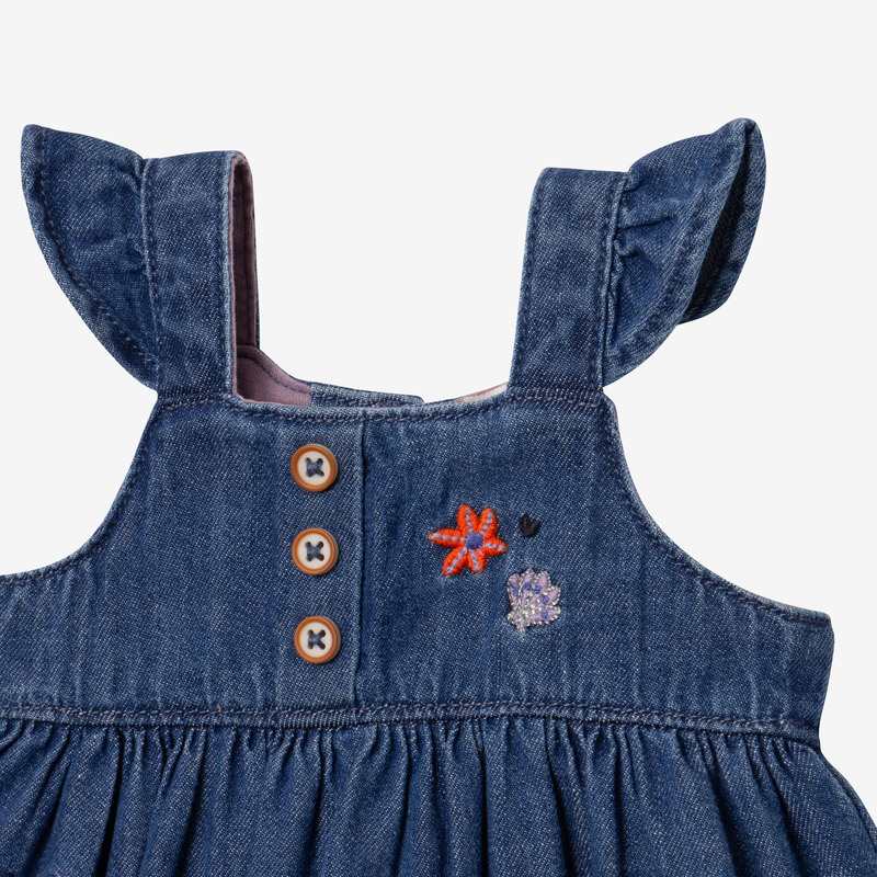 Robe bébé fille jean brodé bleue Catimini