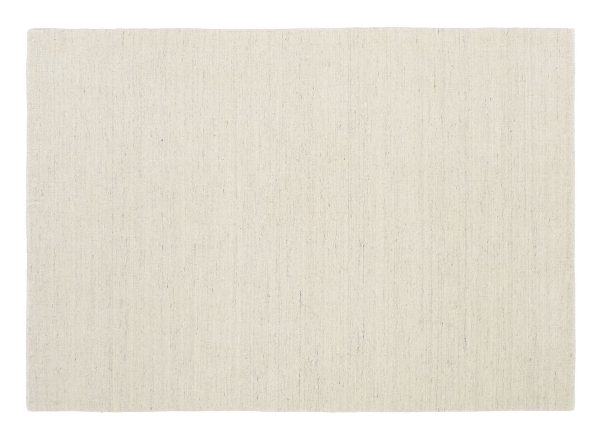 Handloom aus Indien Sadhana Hellgrau-Natur 170 x 240 cm