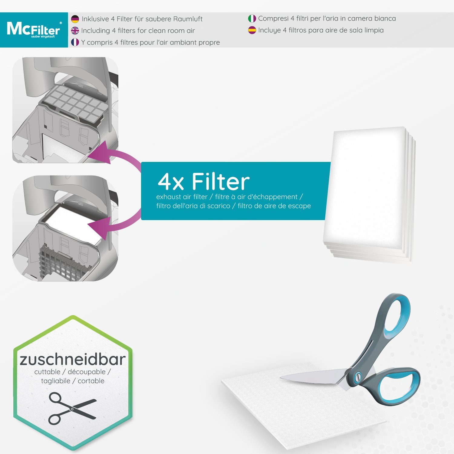 McFilter Staubsaugerbeutel, passend für Siemens VS06A111, VSP3T212 Staubsauger IQ 300, 16 St., 5-lagiger Staubbeutel mit Hygieneverschluss, inkl. Filter