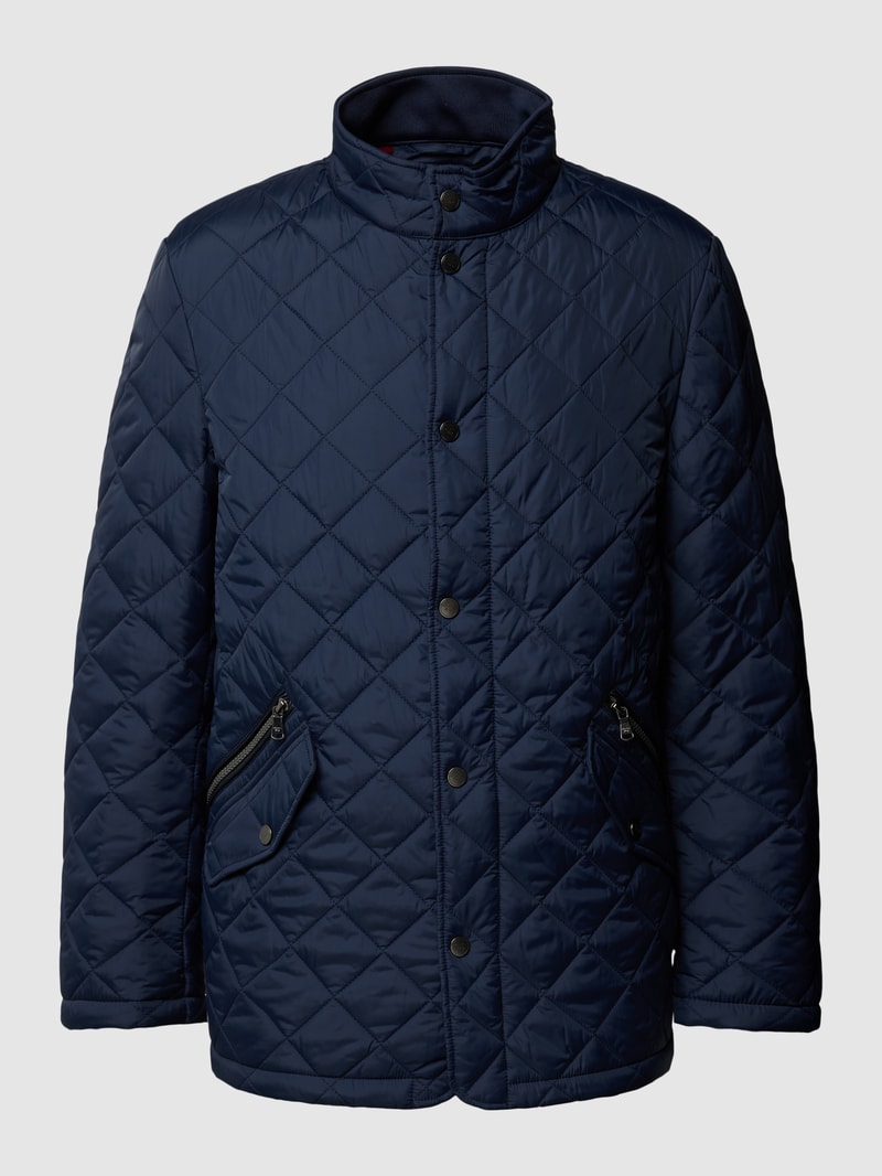 Steppjacke mit Stehkragen in marineblau