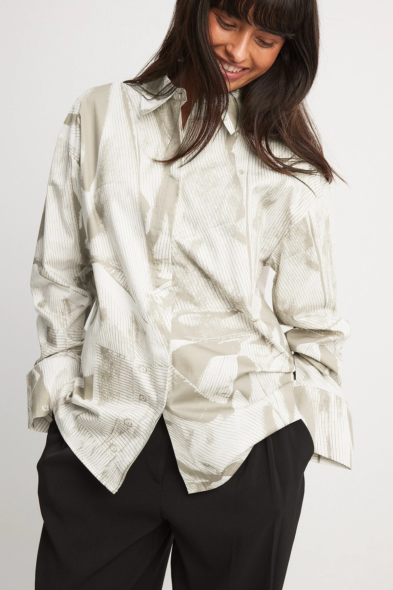 Oversize-Hemd mit aufgedrucktem Detail