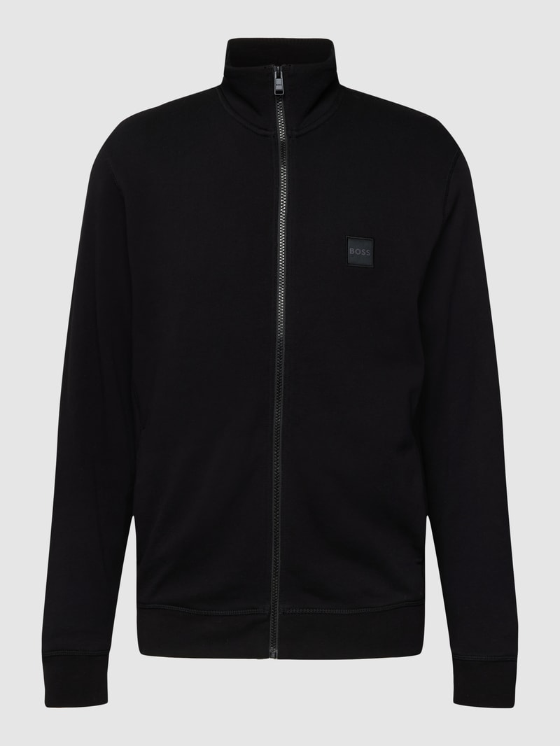 Sweatjacke mit Label-Detail Modell 'Zestart' in schwarz