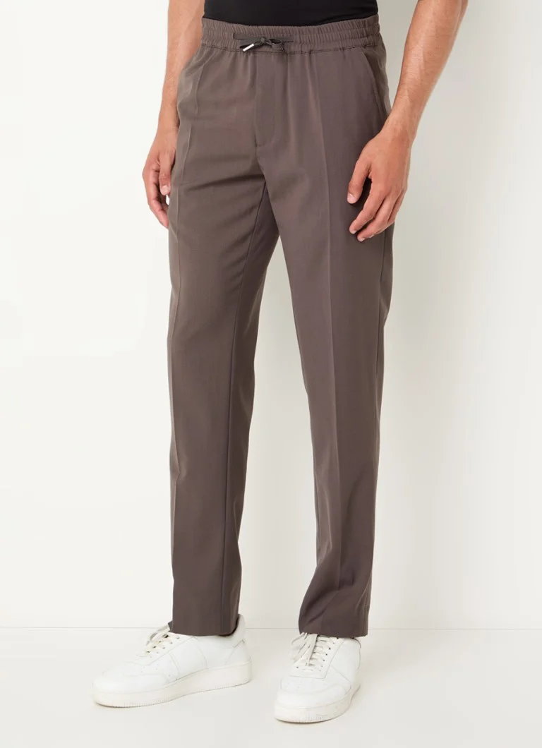 Sandro slim-fit trousers in wool blend with drawstring