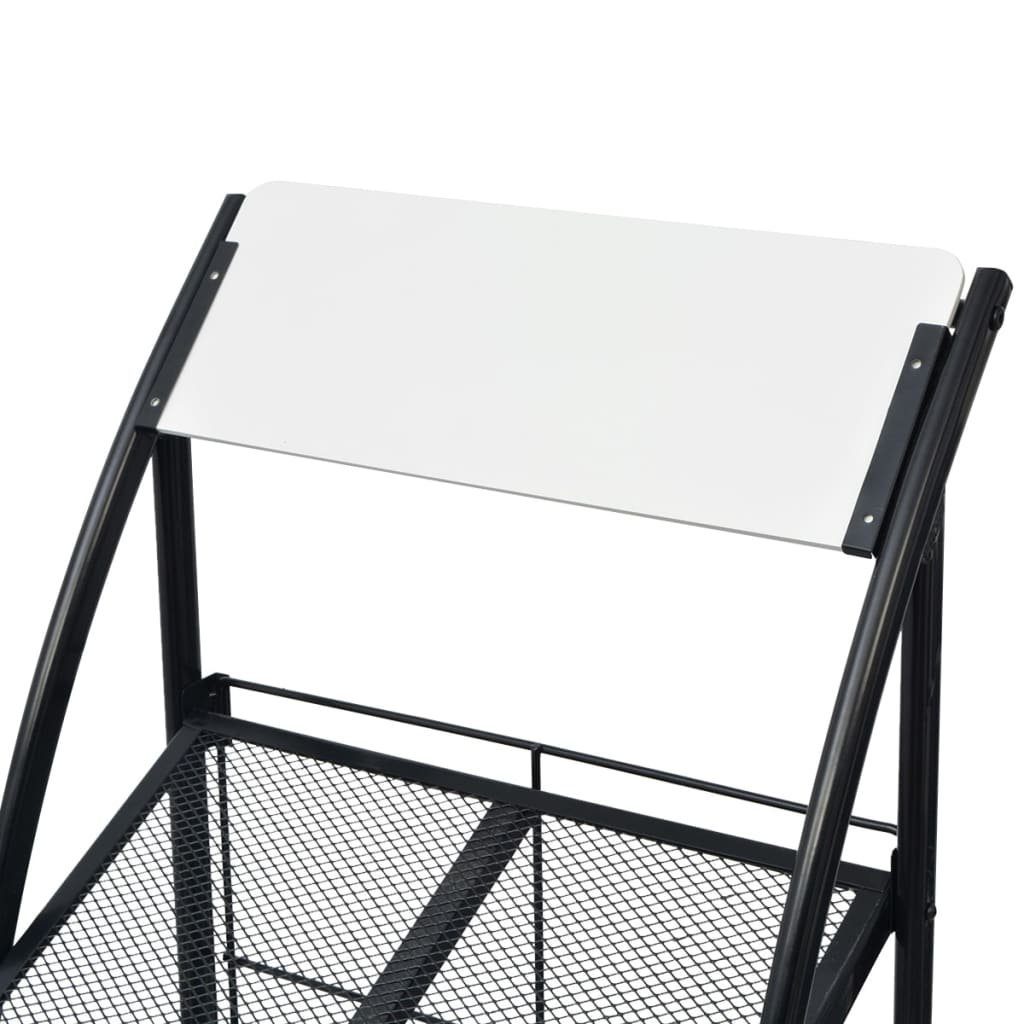 vidaXL Zeitungsständer Zeitschriftenständer 47 x 40 x 134 cm Schwarz und Weiß A4