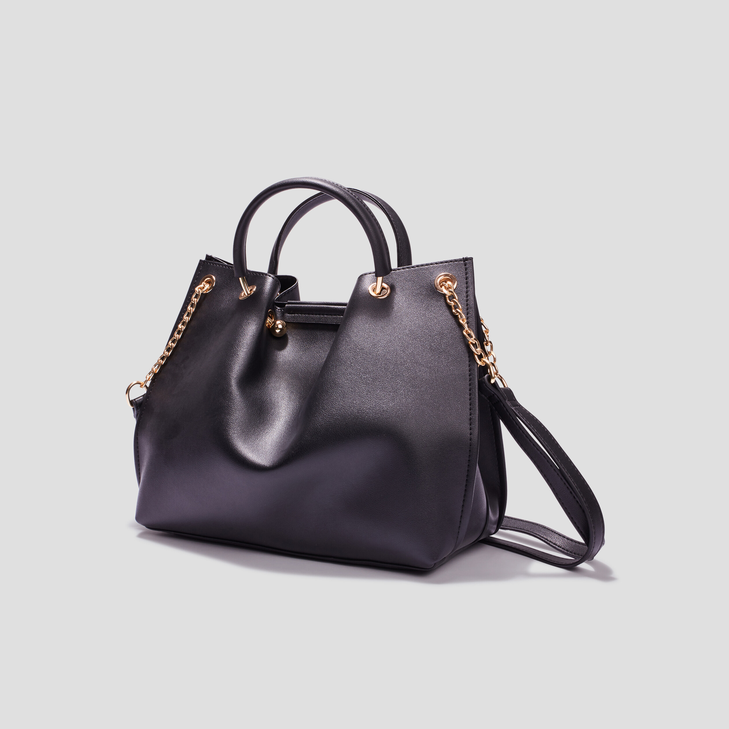 Sac à main avec bandoulière chaîne noir femme | La Halle