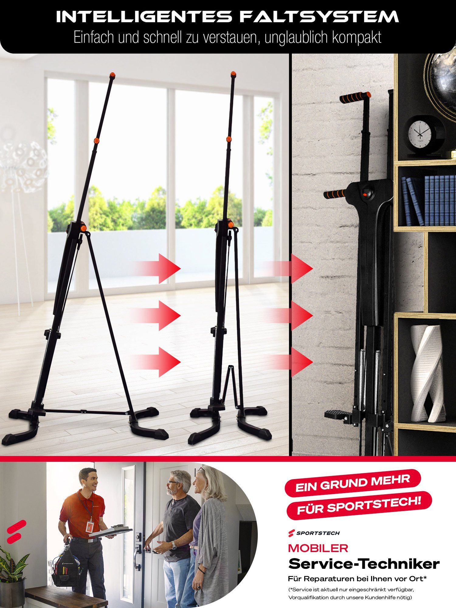 Sportstech Stepper VC300, innovativer 2in1 Stepper & Vertical Climber - Kletterbewegungen