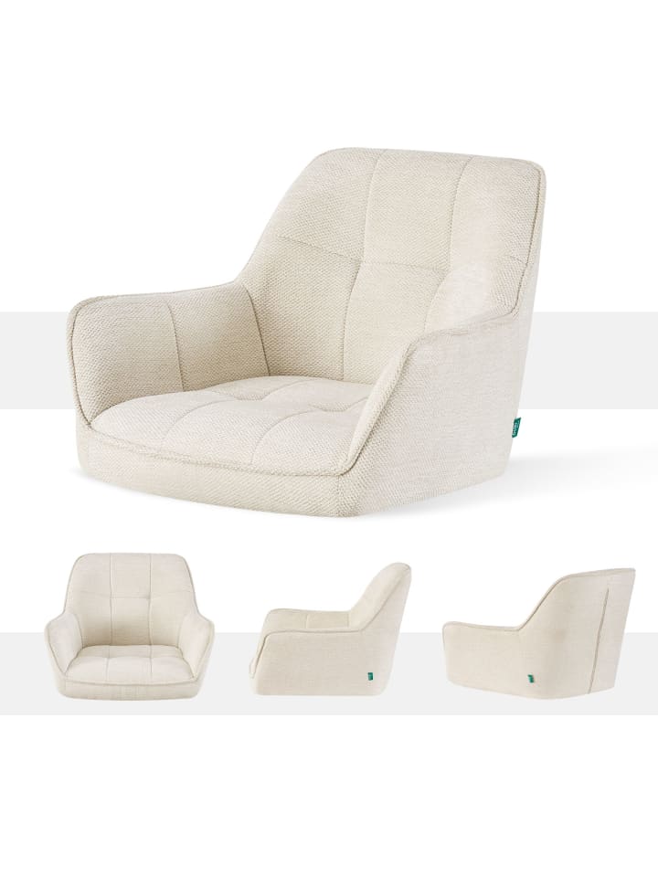 DUBI Möbel 2er-Set: Drehstuhl THOMAS-JILL in Cremeweiß - (B)61 x (H)82 x  (T)62 cm günstig kaufen onesize