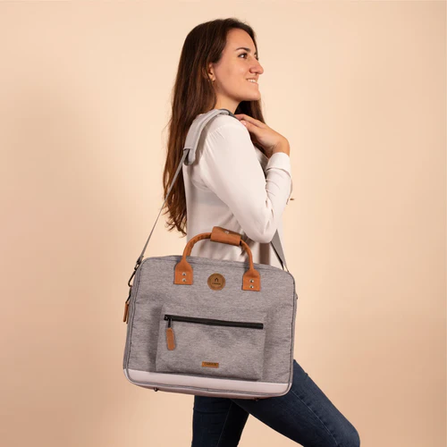 Dark grey New York laptop bag