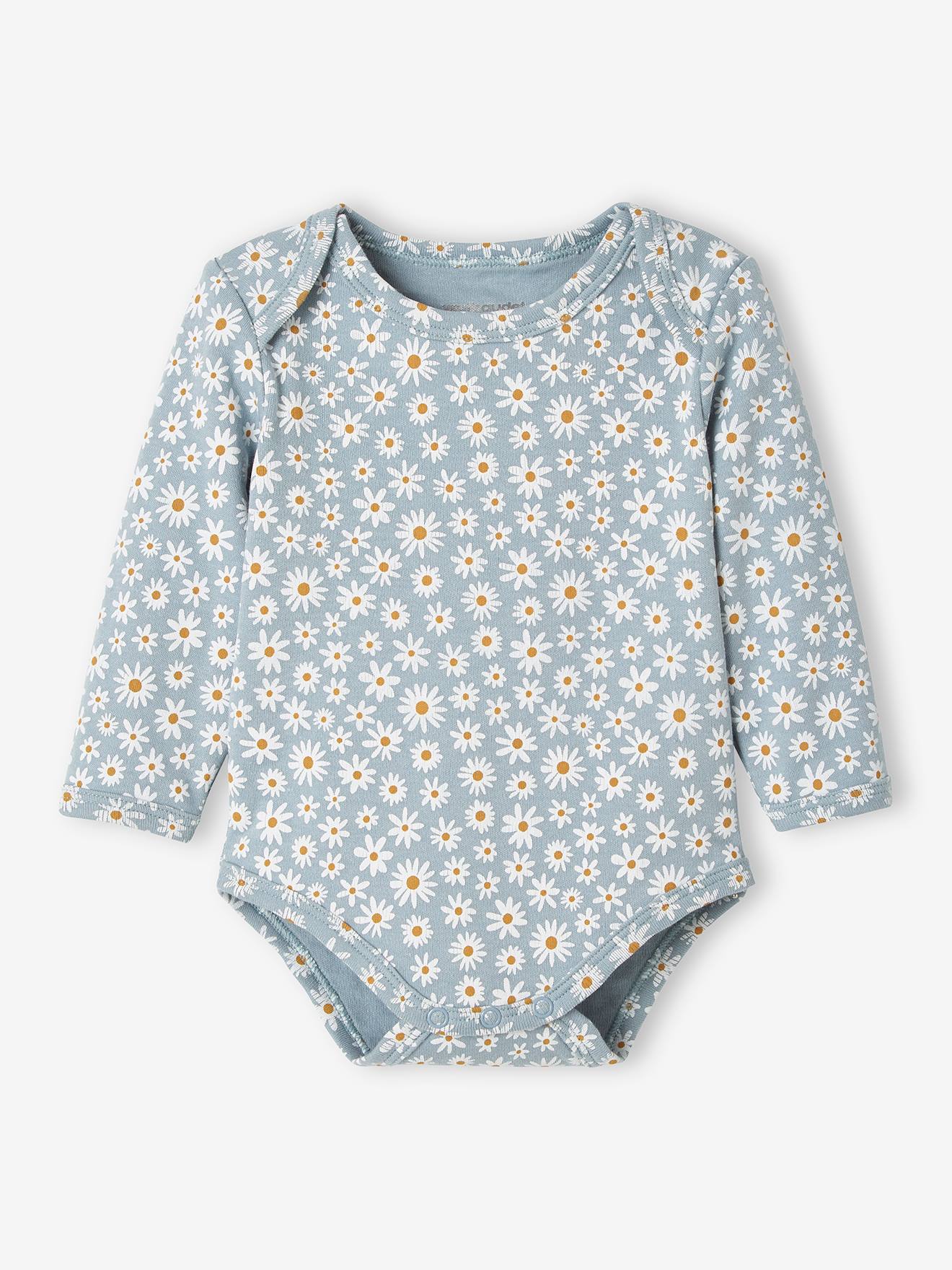 Lot de 5 bodies manches longues bébé ouverture US lot curcuma