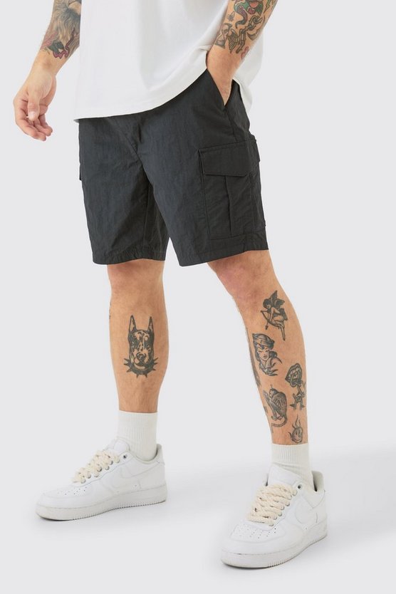 Slim-Fit Cargo-Shorts mit elastischem Bund