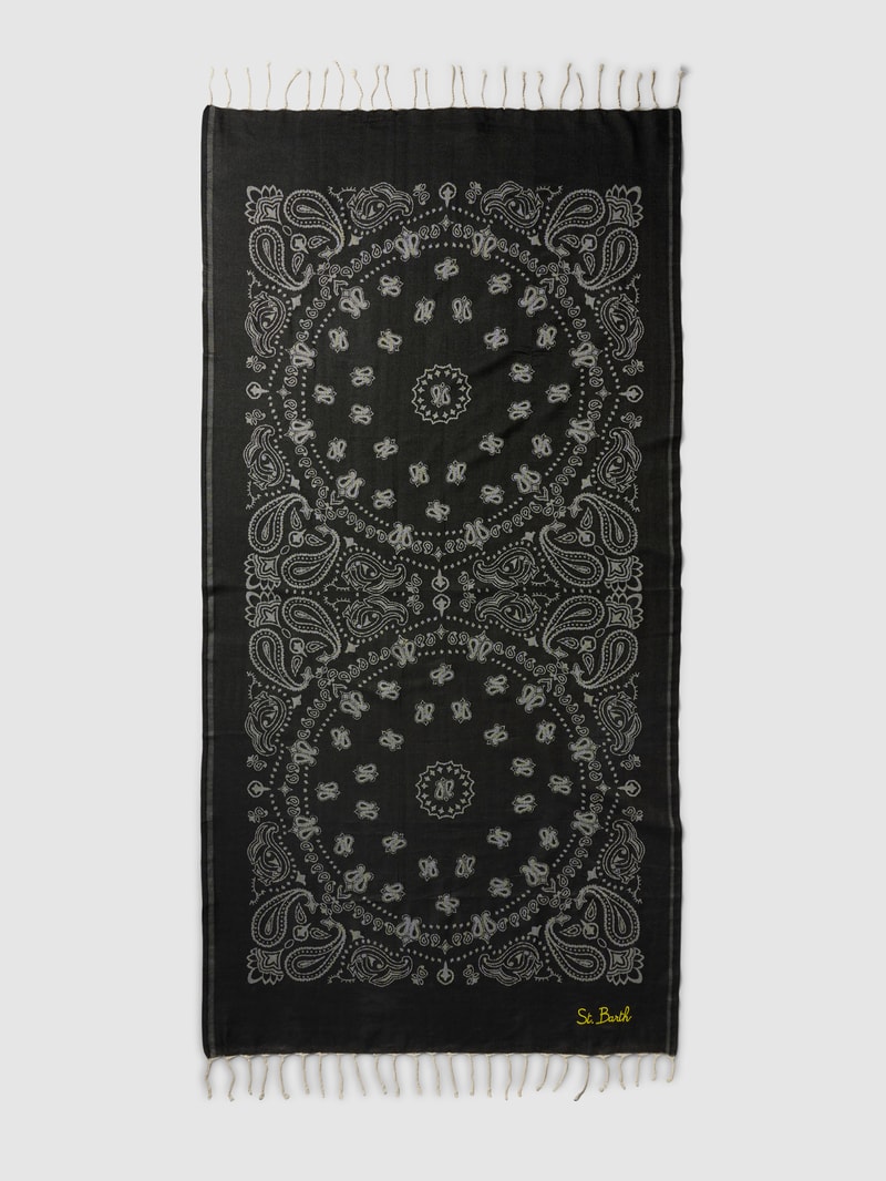Strandtuch mit Paisley-Muster Modell 'FOUTAS' in schwarz