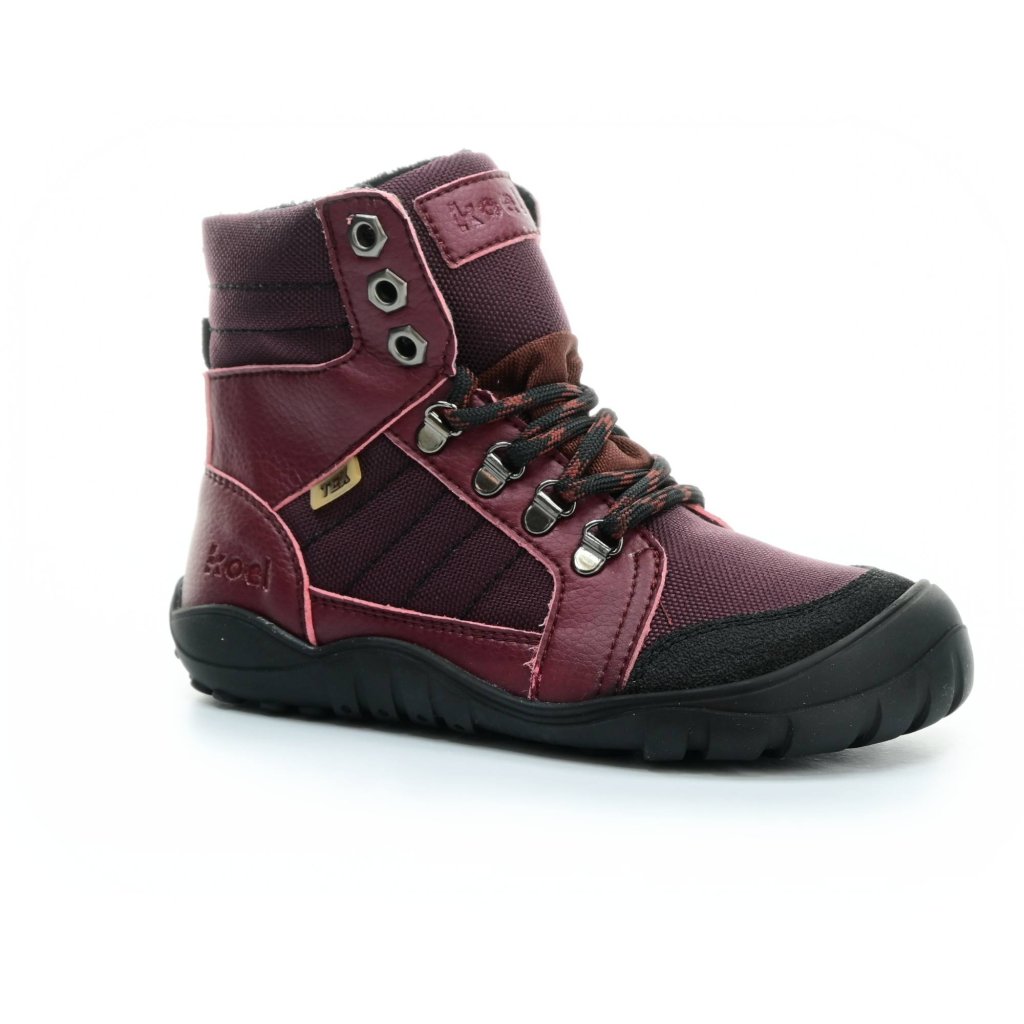Koel4kids Mica Vegan Tex Bordo 04T001.50E-260 AD weinrote Winterbarfußschuhe