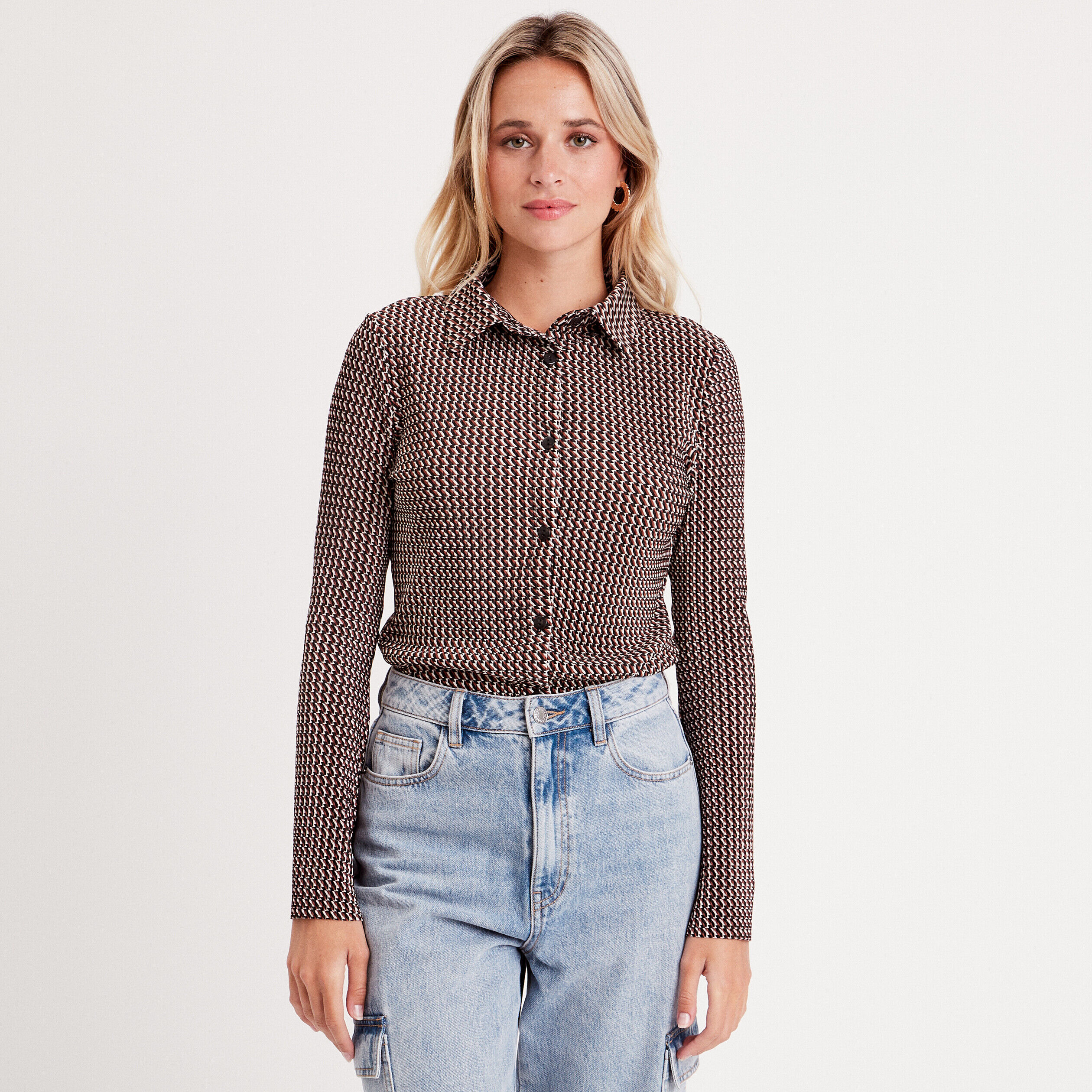 T-shirt manches longues blanc femme | Cache Cache