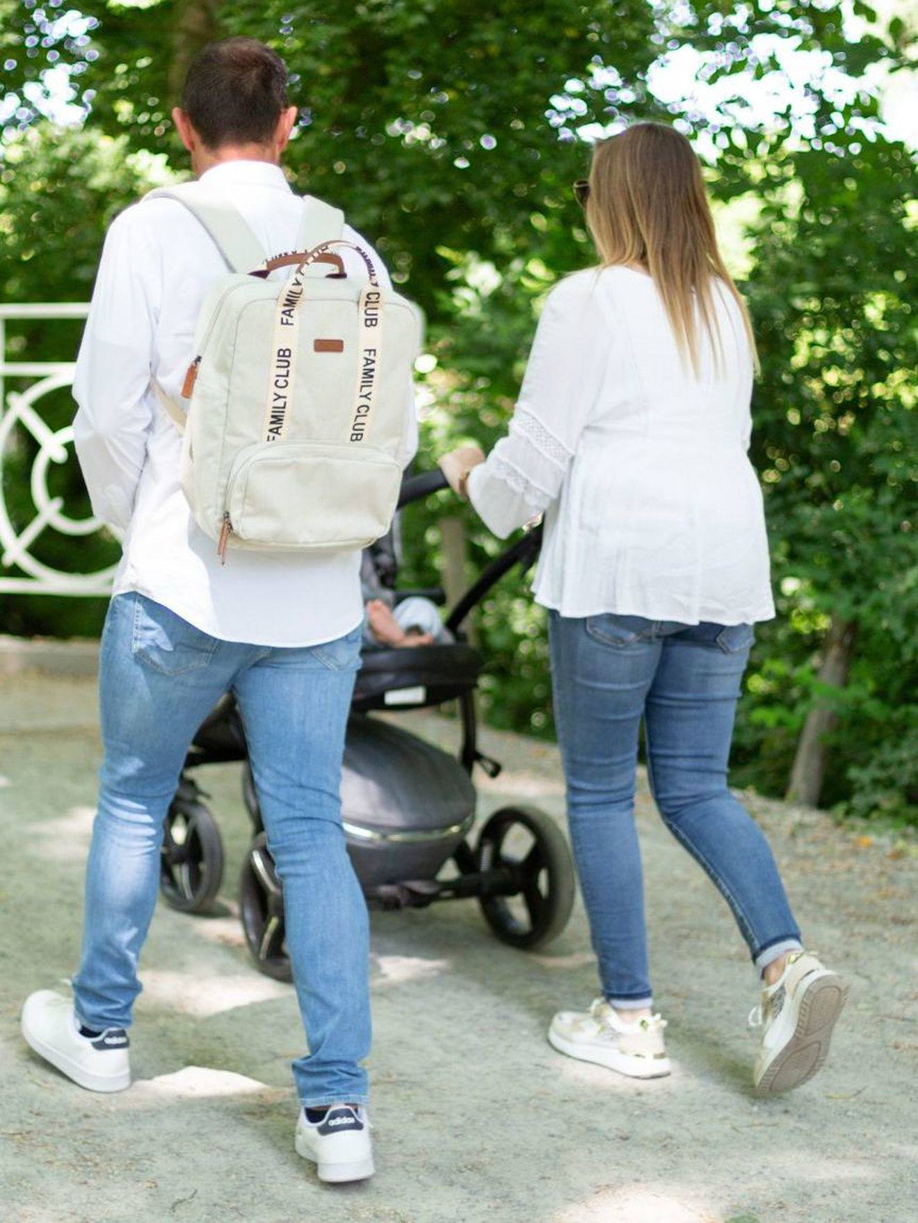 Childhome Eltern Wickelrucksack Family Club Signature CHILDHOME - wollweiß