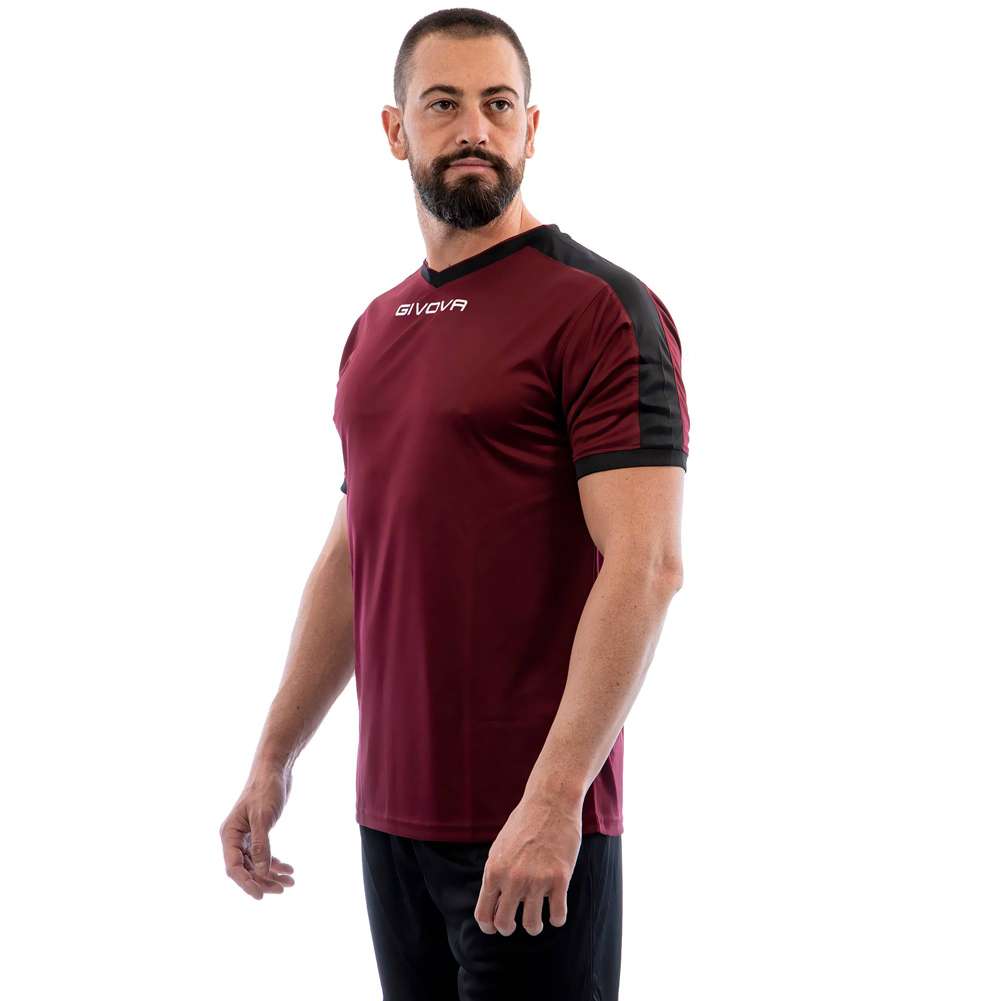 Givova Kit Revolution Fußball Trikot mit Shorts schwarz rot