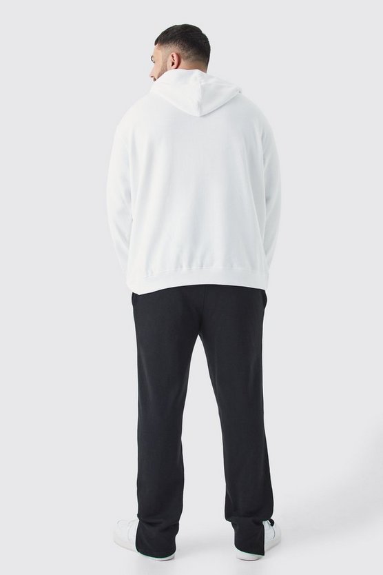 Plus schwarze Jogginghose mit geteiltem Saum