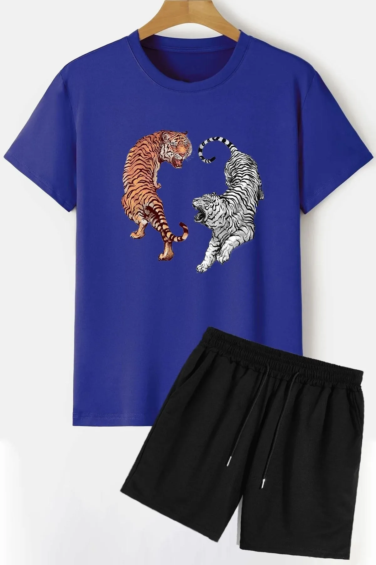 trendypassion  Tiger Shorts T-Shirt-Trainingsanzug-Set
