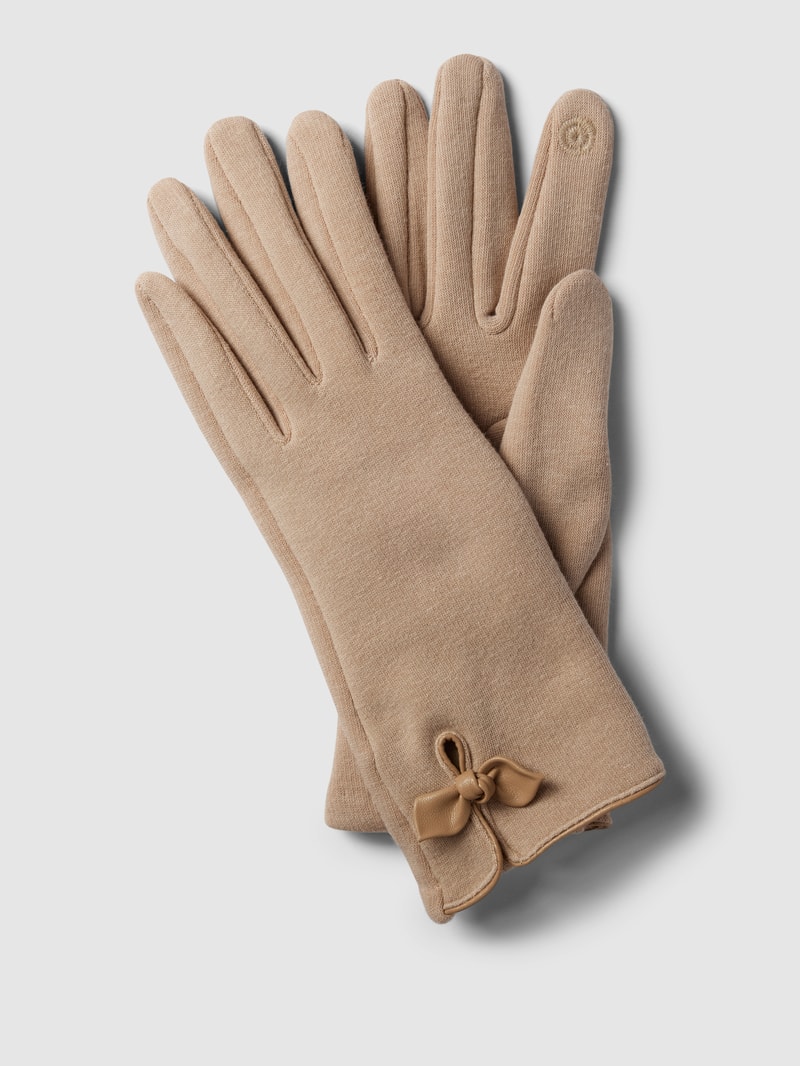 Handschuhe mit Schleifen-Detail in beige