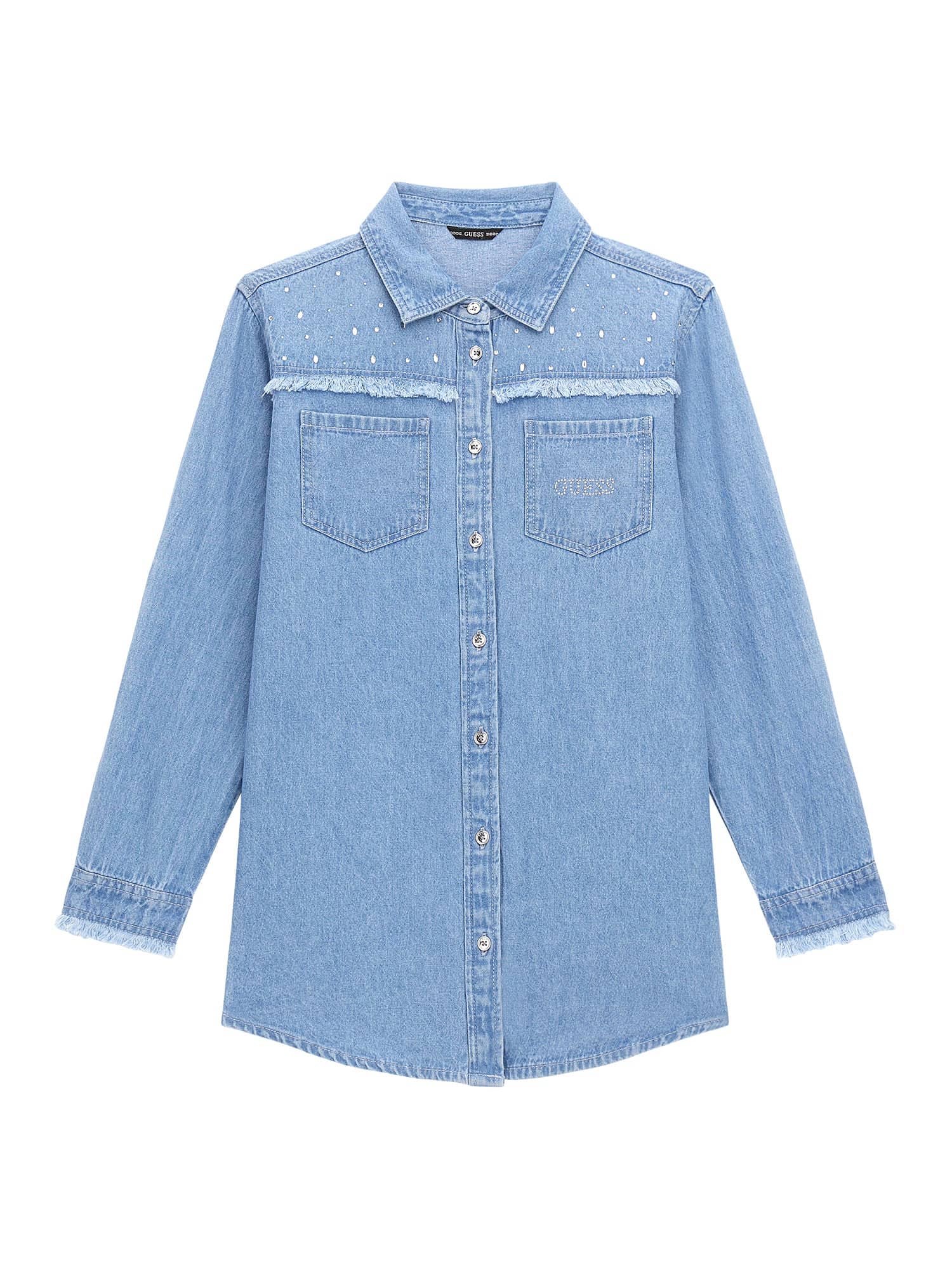 Regular fit Button Up Shirt 'Strasssteine'