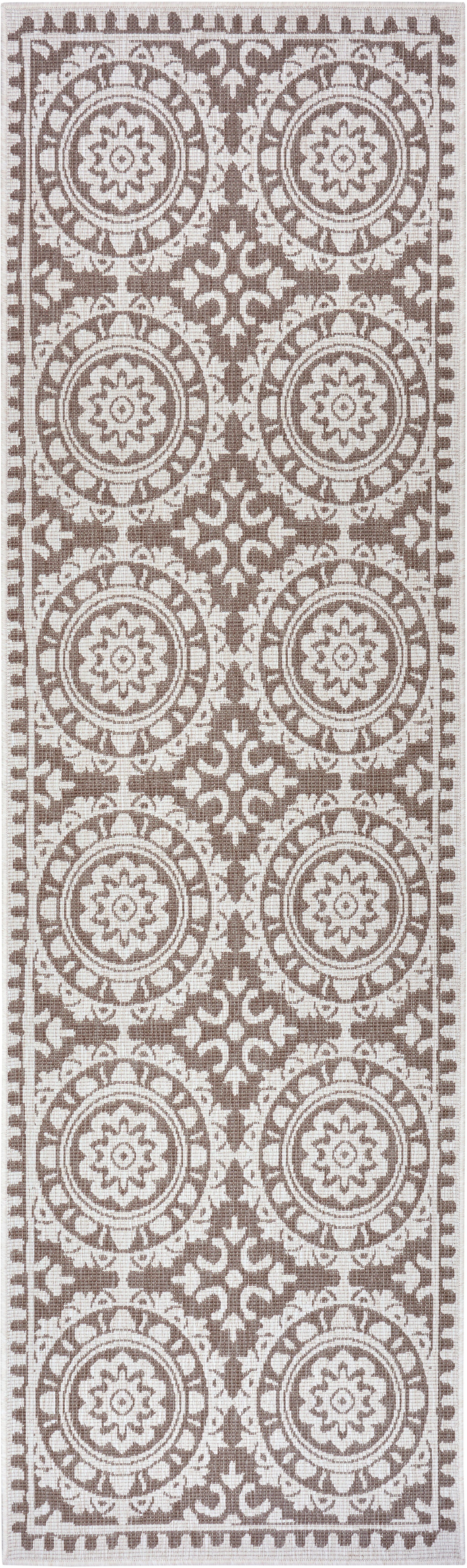 Läufer Jardin, NORTHRUGS, rechteckig, Höhe: 5 mm, Wendeteppich, In-& Outdoor, Vintage, Balkon, Garten, Wohnzimmer, Flur