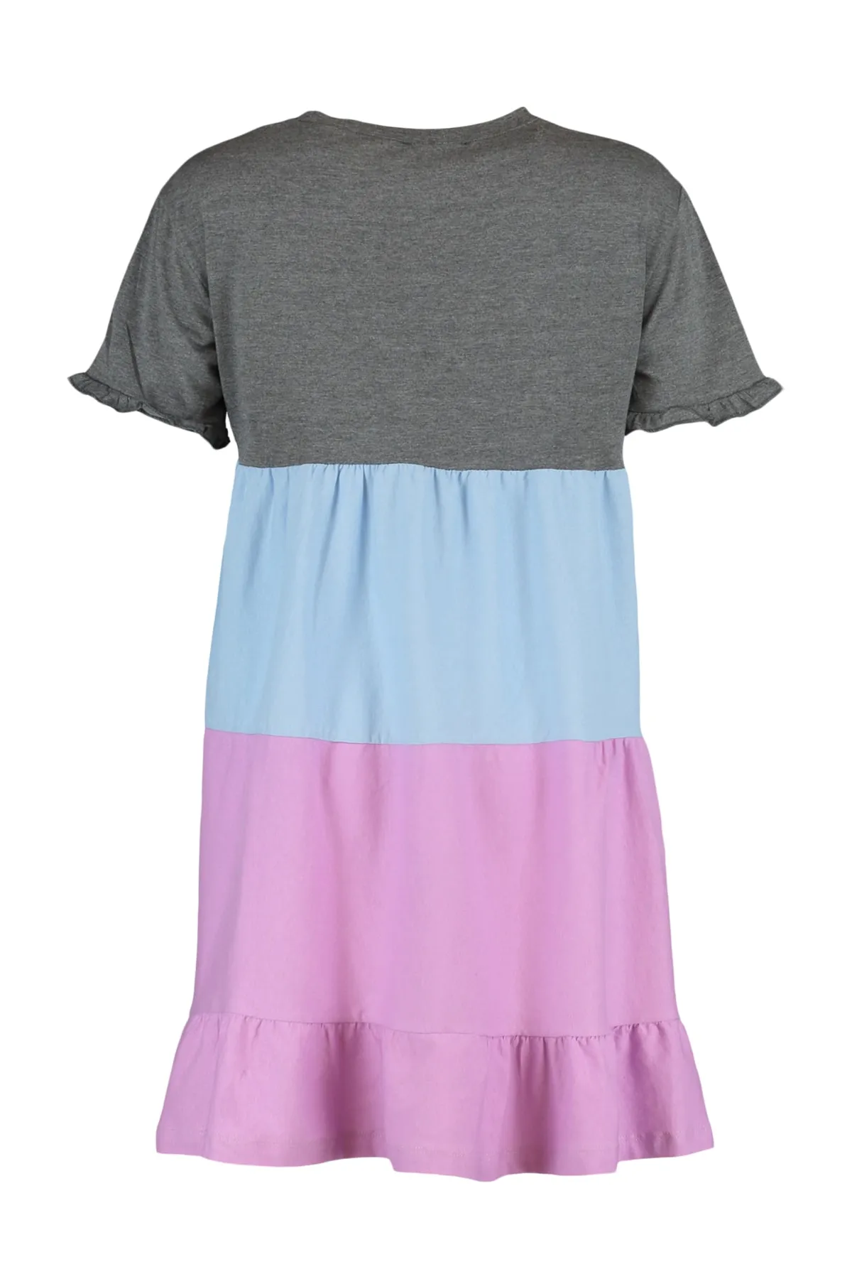 Trendyol Collection  Anthrazitfarbenes Strickkleid mit Farbblockmuster TWOSS20EL1638