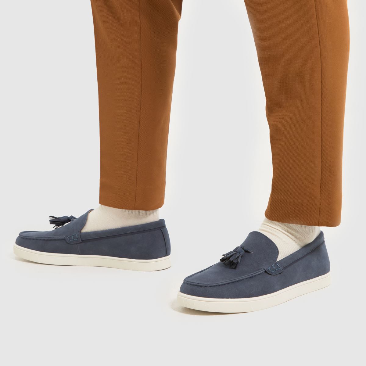 Schuh – Wyatt – Marinblå loafers med tofs