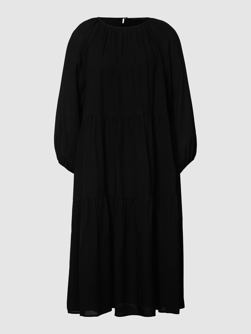 Midikleid aus Viskose Modell 'Tiia' in schwarz