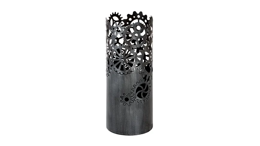 GILDE Metall Schirmständer Zahnräder H=55cm silber