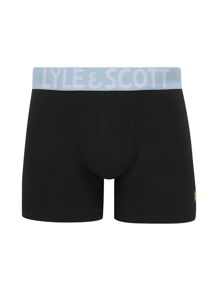 Lyle & Scott Trunks 3-Er Set in Tiefschwarz mit mehrfarbigem Bund günstig kaufen S