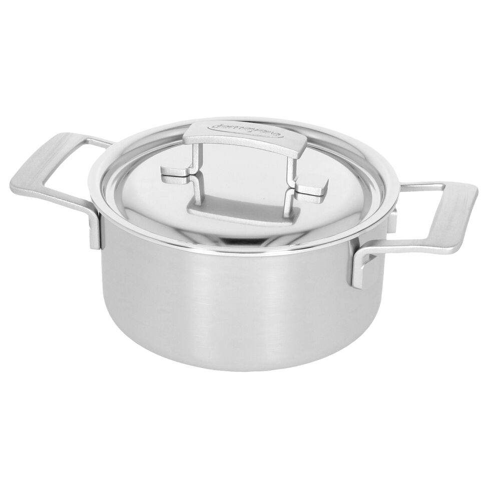 Bratentopf mit Deckel 18 cm, 18/10 Edelstahl