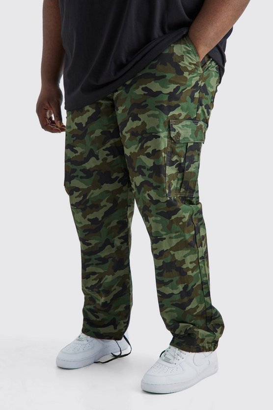 Plus lockere Camouflage Cargo-Hose mit Schnür-Detail