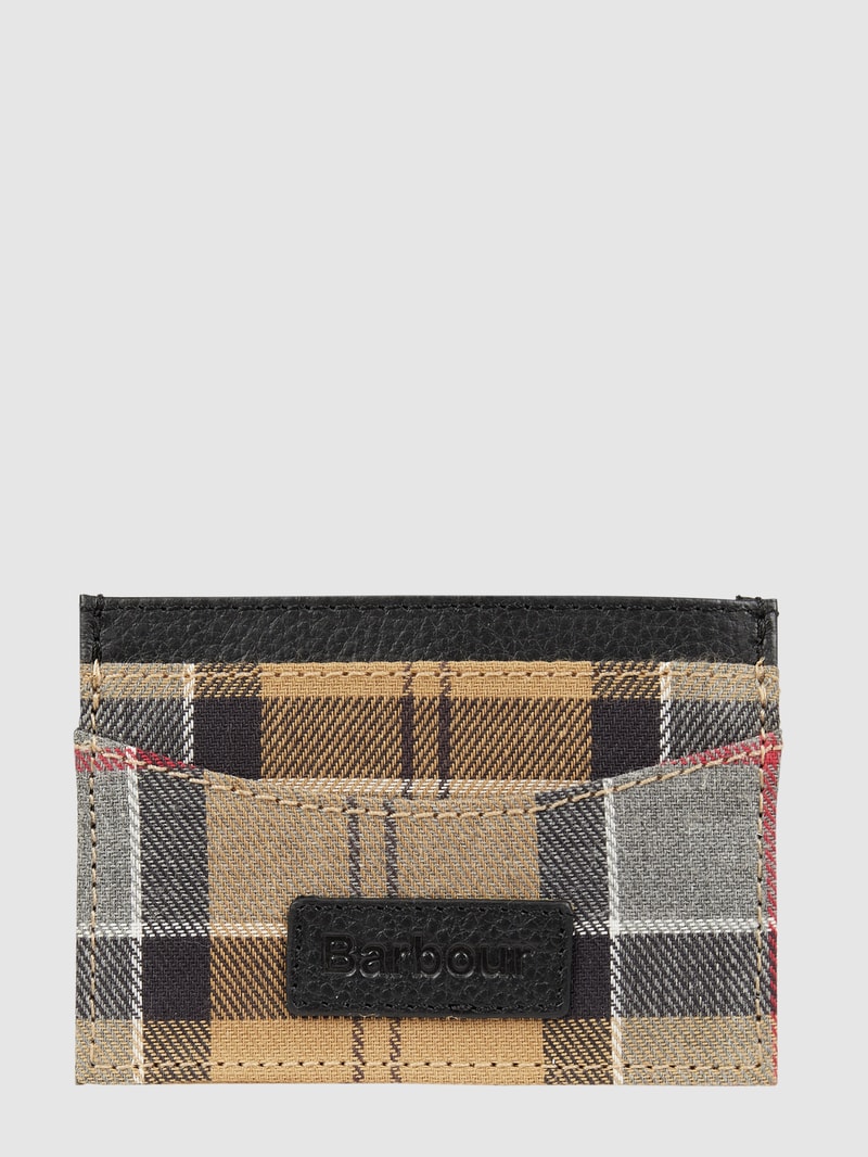 Kartenetui mit Tartan-Karo in khaki