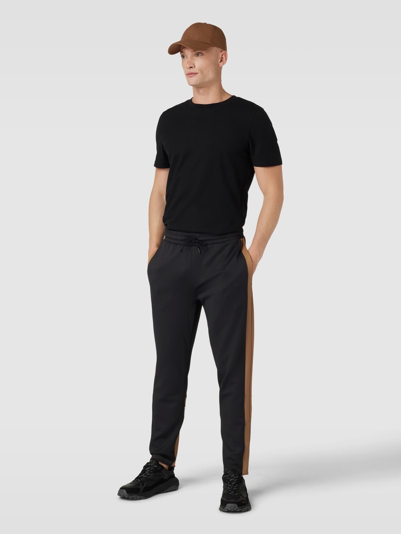 Sweatpants mit Galonstreifen Modell 'Lamont' in schwarz