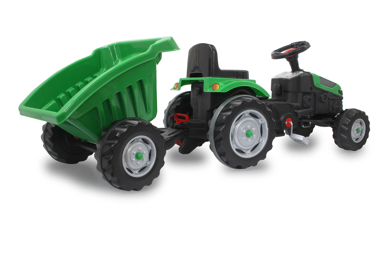 Jamara e.K. JAMARA Trettraktor mit Hänger Strong Bull grün